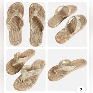 New. Braided Linen Flip Flops Summer Beach Sandals